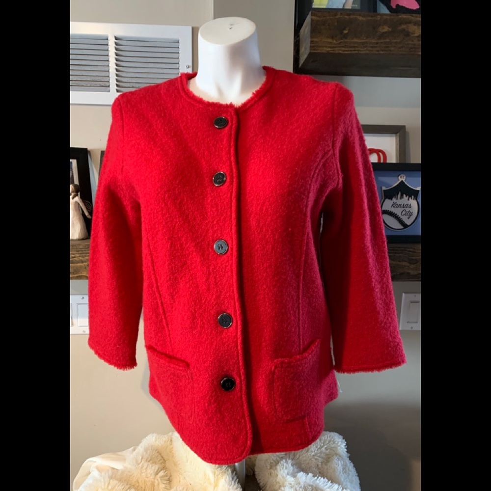 Alfred Dunner Wool Button Down Jacket